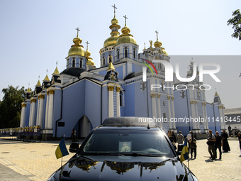 A funeral procession is taking place for Mykola Kokhanivskyi, commander of the OUN (Organisation of Ukrainian Nationalists) volunteer battal...