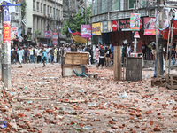 Anti-quota Protesters And Students Backing The Ruling Awami League Party Clash In Dhaka, Bangladesh, On July 16, 2024. At Least Six Demonstr...