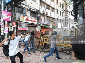 Anti-quota Protesters And Students Backing The Ruling Awami League Party Clash In Dhaka, Bangladesh, On July 16, 2024. At Least Six Demonstr...