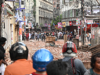 Anti-quota Protesters And Students Backing The Ruling Awami League Party Clash In Dhaka, Bangladesh, On July 16, 2024. At Least Six Demonstr...