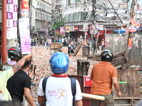 Anti-quota Protesters And Students Backing The Ruling Awami League Party Clash In Dhaka, Bangladesh, On July 16, 2024. At Least Six Demonstr...