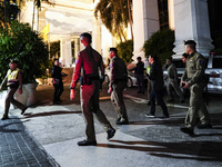 Police are gathering outside the Grand Hyatt Erawan Hotel in Bangkok, Thailand, on July 16, 2024. Local news reports are saying that at leas...