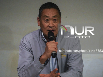 Thai Prime Minister Srettha Thavisin is speaking to the media during a press conference at Grand Hyatt Erawan Hotel in Bangkok, Thailand, on...