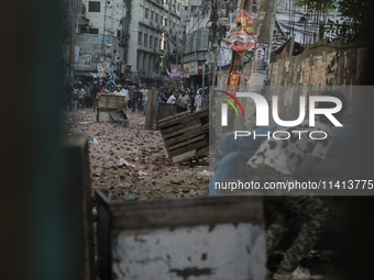 Pro-government student wing and anti-quota protestors are clashing in Dhaka, Bangladesh, on July 16, 2024. (