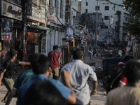 Pro-government student wing and anti-quota protestors are clashing in Dhaka, Bangladesh, on July 16, 2024. (