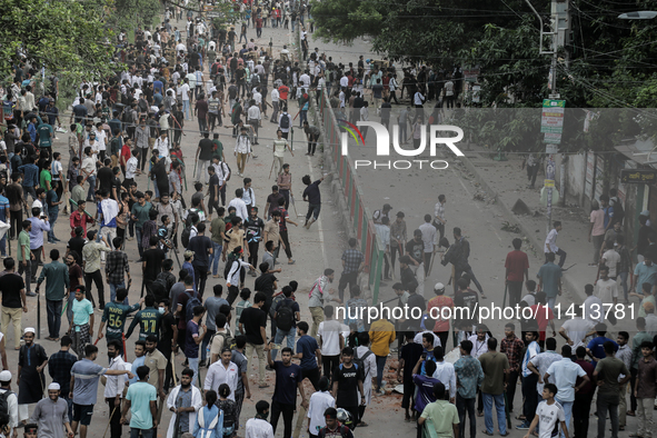 Pro-government student wing and anti-quota protestors are clashing in Dhaka, Bangladesh, on July 16, 2024. 