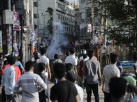 Pro-government student wing and anti-quota protestors are clashing in Dhaka, Bangladesh, on July 16, 2024. (