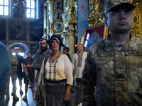 People are paying their last respects to the OUN volunteer battalion Mykola Kokhanivskyi, who died near Vovchansk in Kharkiv region on June...