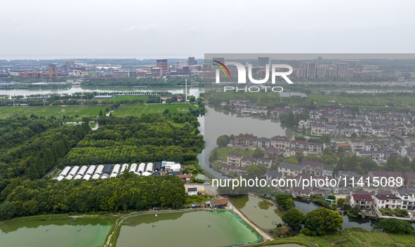 The Huawei Lianqiuhu R&D Center is being seen in Shanghai, China, on July 14, 2024. The Huawei Lianqiuhu R&D Center is covering an area of 2...