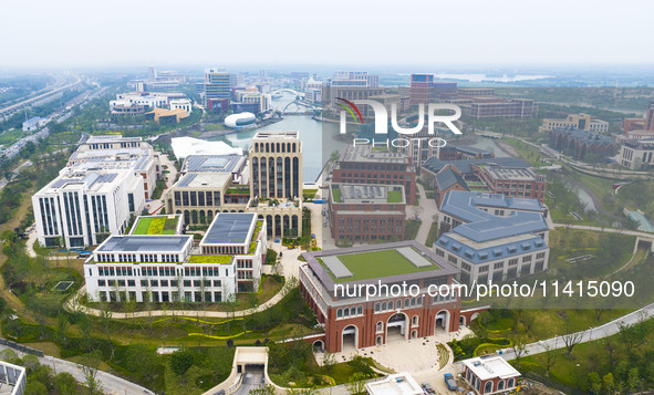 The Huawei Lianqiuhu R&D Center is being seen in Shanghai, China, on July 14, 2024. The Huawei Lianqiuhu R&D Center is covering an area of 2...