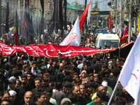 Kashmiri Shiite Muslim mourners are taking part in a religious procession on the tenth day of Ashura in the Islamic month of Muharram in Sri...