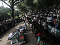 Anti-quota protestors are attending a shadow funeral of their fellow protesters who are dying around the country while protesting in Dhaka,...