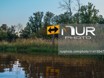 The Sugar River in Albany, WI, is swelling above flood stage after back-to-back derechos are hitting parts of the Midwest, including Wiscons...