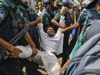 Bangladesh Police are detaining a man at the University of Dhaka premises, a day after the clash between anti-quota protesters and Banglades...