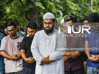 Anti-quota protester students are joining in funeral prayers with dummy coffins at the University of Dhaka campus, a day after the clash bet...