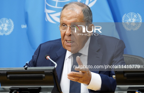  Sergey Lavrov, Minister for Foreign Affairs of the Russian Federation briefs members of the press the war in Ukraine, journalists held in R...