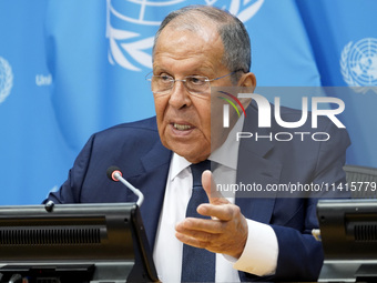  Sergey Lavrov, Minister for Foreign Affairs of the Russian Federation briefs members of the press the war in Ukraine, journalists held in R...