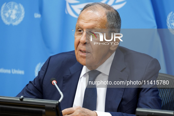  Sergey Lavrov, Minister for Foreign Affairs of the Russian Federation briefs members of the press the war in Ukraine, journalists held in R...