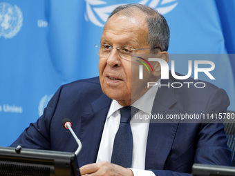  Sergey Lavrov, Minister for Foreign Affairs of the Russian Federation briefs members of the press the war in Ukraine, journalists held in R...