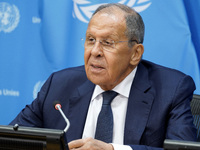  Sergey Lavrov, Minister for Foreign Affairs of the Russian Federation briefs members of the press the war in Ukraine, journalists held in R...