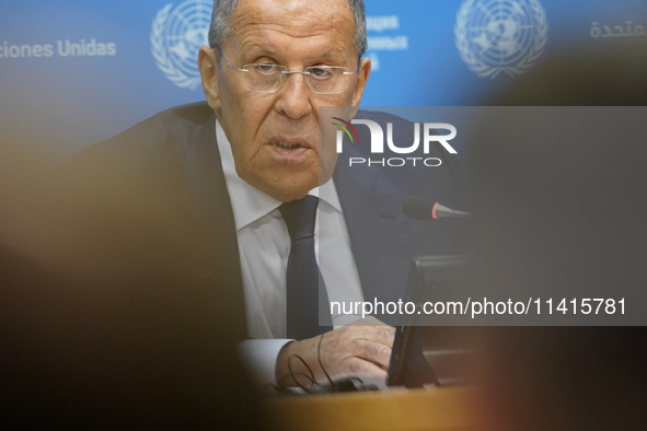  Sergey Lavrov, Minister for Foreign Affairs of the Russian Federation briefs members of the press the war in Ukraine, journalists held in R...