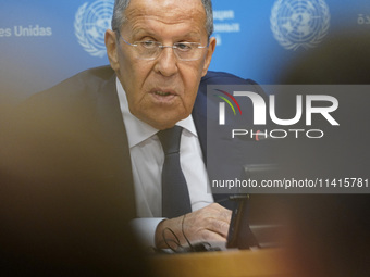  Sergey Lavrov, Minister for Foreign Affairs of the Russian Federation briefs members of the press the war in Ukraine, journalists held in R...