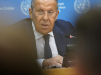  Sergey Lavrov, Minister for Foreign Affairs of the Russian Federation briefs members of the press the war in Ukraine, journalists held in R...