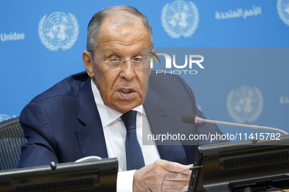  Sergey Lavrov, Minister for Foreign Affairs of the Russian Federation briefs members of the press the war in Ukraine, journalists held in R...