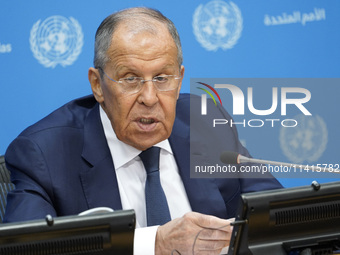  Sergey Lavrov, Minister for Foreign Affairs of the Russian Federation briefs members of the press the war in Ukraine, journalists held in R...