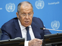  Sergey Lavrov, Minister for Foreign Affairs of the Russian Federation briefs members of the press the war in Ukraine, journalists held in R...