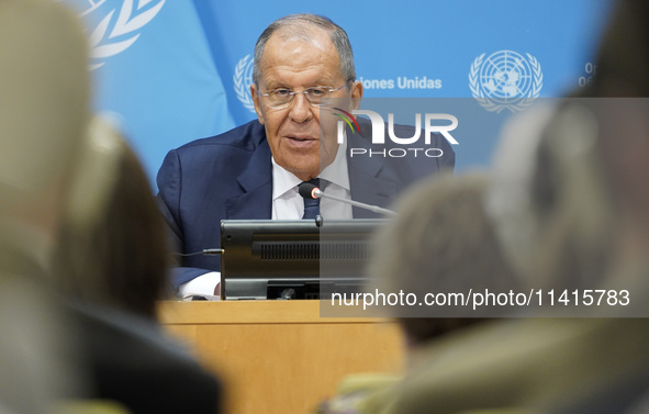  Sergey Lavrov, Minister for Foreign Affairs of the Russian Federation briefs members of the press the war in Ukraine, journalists held in R...