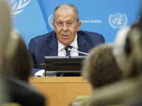  Sergey Lavrov, Minister for Foreign Affairs of the Russian Federation briefs members of the press the war in Ukraine, journalists held in R...