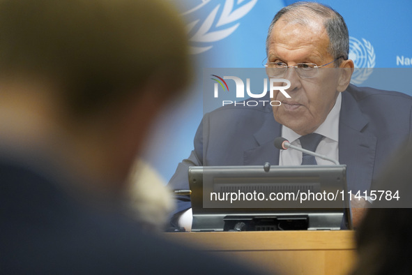  Sergey Lavrov, Minister for Foreign Affairs of the Russian Federation briefs members of the press the war in Ukraine, journalists held in R...