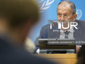  Sergey Lavrov, Minister for Foreign Affairs of the Russian Federation briefs members of the press the war in Ukraine, journalists held in R...