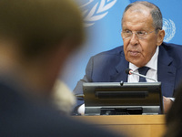  Sergey Lavrov, Minister for Foreign Affairs of the Russian Federation briefs members of the press the war in Ukraine, journalists held in R...