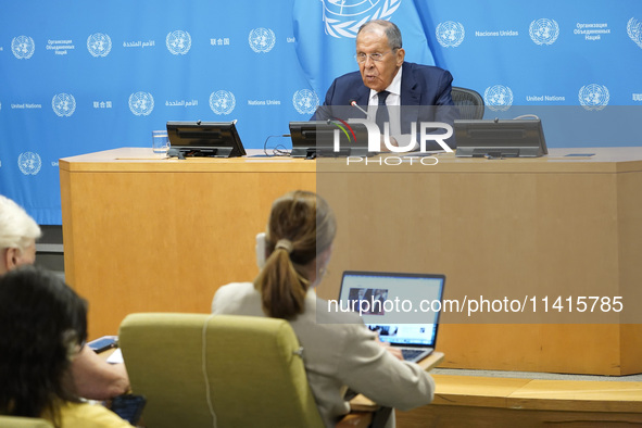  Sergey Lavrov, Minister for Foreign Affairs of the Russian Federation briefs members of the press the war in Ukraine, journalists held in R...