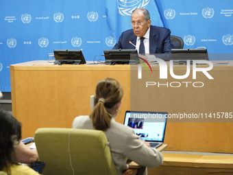  Sergey Lavrov, Minister for Foreign Affairs of the Russian Federation briefs members of the press the war in Ukraine, journalists held in R...