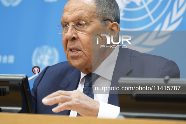  Sergey Lavrov, Minister for Foreign Affairs of the Russian Federation briefs members of the press the war in Ukraine, journalists held in R...