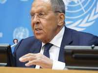  Sergey Lavrov, Minister for Foreign Affairs of the Russian Federation briefs members of the press the war in Ukraine, journalists held in R...