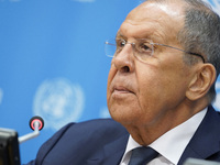  Sergey Lavrov, Minister for Foreign Affairs of the Russian Federation briefs members of the press the war in Ukraine, journalists held in R...