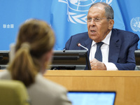  Sergey Lavrov, Minister for Foreign Affairs of the Russian Federation briefs members of the press the war in Ukraine, journalists held in R...