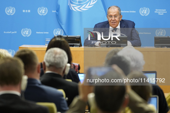  Sergey Lavrov, Minister for Foreign Affairs of the Russian Federation briefs members of the press the war in Ukraine, journalists held in R...