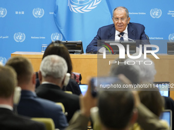  Sergey Lavrov, Minister for Foreign Affairs of the Russian Federation briefs members of the press the war in Ukraine, journalists held in R...