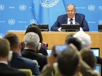  Sergey Lavrov, Minister for Foreign Affairs of the Russian Federation briefs members of the press the war in Ukraine, journalists held in R...