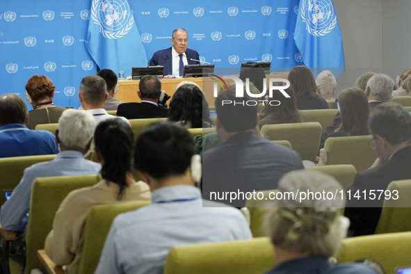  Sergey Lavrov, Minister for Foreign Affairs of the Russian Federation briefs members of the press the war in Ukraine, journalists held in R...