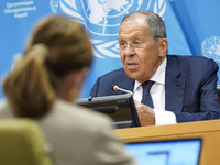  Sergey Lavrov, Minister for Foreign Affairs of the Russian Federation briefs members of the press the war in Ukraine, journalists held in R...