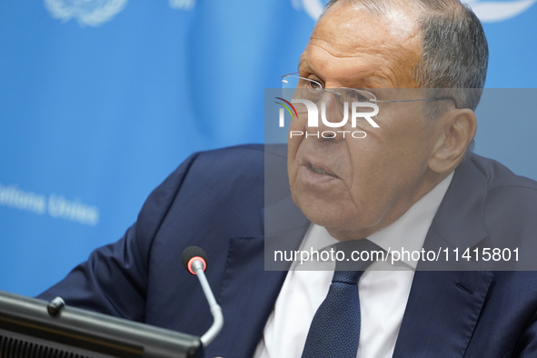  Sergey Lavrov, Minister for Foreign Affairs of the Russian Federation briefs members of the press the war in Ukraine, journalists held in R...