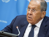  Sergey Lavrov, Minister for Foreign Affairs of the Russian Federation briefs members of the press the war in Ukraine, journalists held in R...