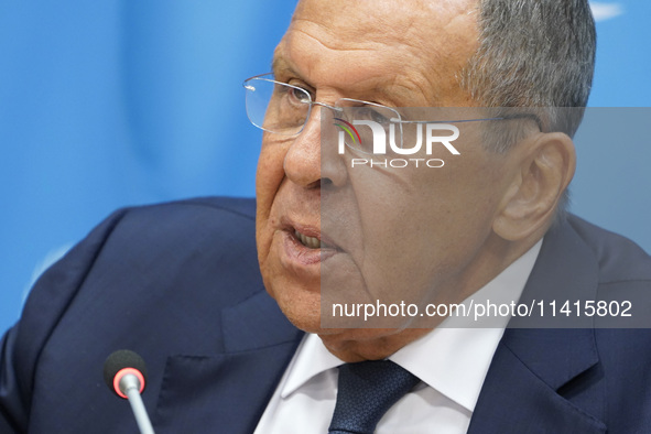  Sergey Lavrov, Minister for Foreign Affairs of the Russian Federation briefs members of the press the war in Ukraine, journalists held in R...