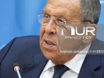  Sergey Lavrov, Minister for Foreign Affairs of the Russian Federation briefs members of the press the war in Ukraine, journalists held in R...